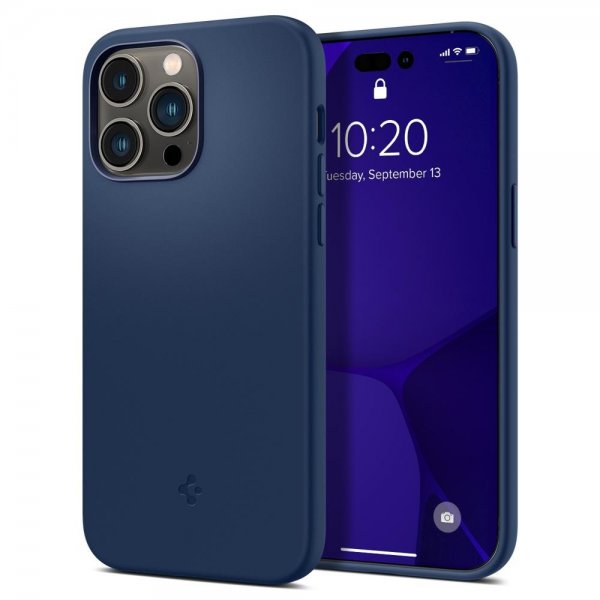 Spigen iPhone 14 Pro Max Deksel Silicone Fit MagFit Navy Blue