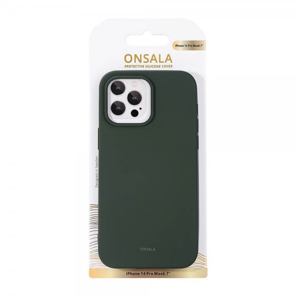 Onsala iPhone 14 Pro Max Deksel Silikon Olive Green