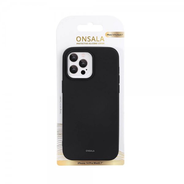 Onsala iPhone 14 Pro Max Deksel Silikon Svart