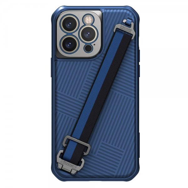 Nillkin iPhone 14 Pro Max Deksel Strap Case Blå