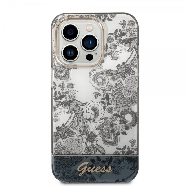 Guess iPhone 14 Pro Max Deksel Toile de Jouy Grå