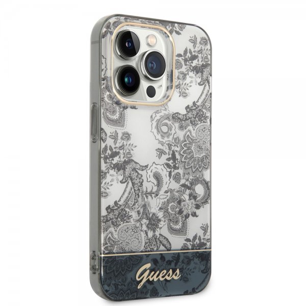 Guess iPhone 14 Pro Max Deksel Toile de Jouy Grå