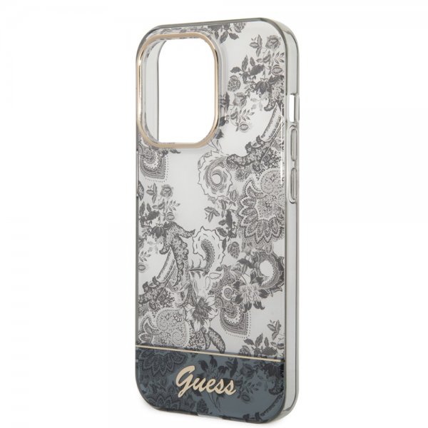 Guess iPhone 14 Pro Max Deksel Toile de Jouy Grå