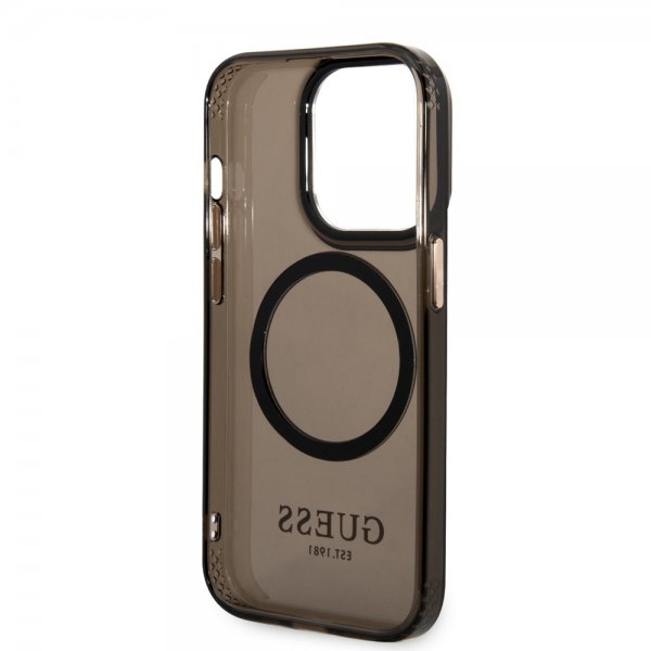Guess iPhone 14 Pro Max Deksel Translucent MagSafe Svart