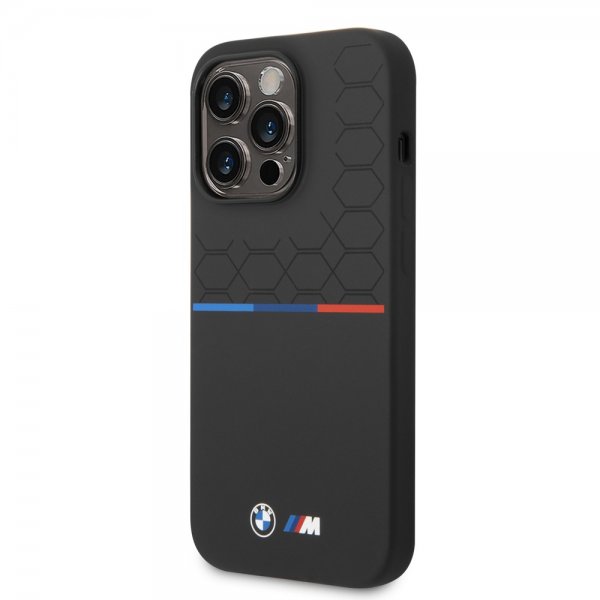 BMW iPhone 14 Pro Max Deksel Tricolor Line & Logo Svart