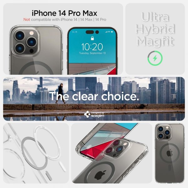 Spigen iPhone 14 Pro Max Deksel Ultra Hybrid MagFit Graphite