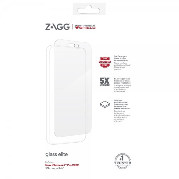 Zagg InvisibleShield iPhone 14 Pro Max Skjermbeskytter Glass Elite