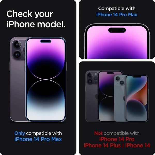 Spigen iPhone 14 Pro Max Skjermbeskytter GLAS.tR EZ Fit Privacy 2-pakning