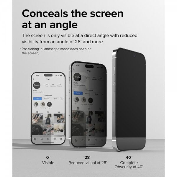 Ringke iPhone 14 Pro Max Skjermbeskytter Privacy Glass