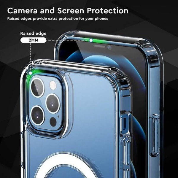 Rvelon iPhone 14 Pro Max Deksel TPU MagSafe Transparent