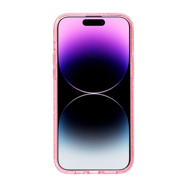 iPhone 14 Pro Deksel Glitter MagSafe Rosa