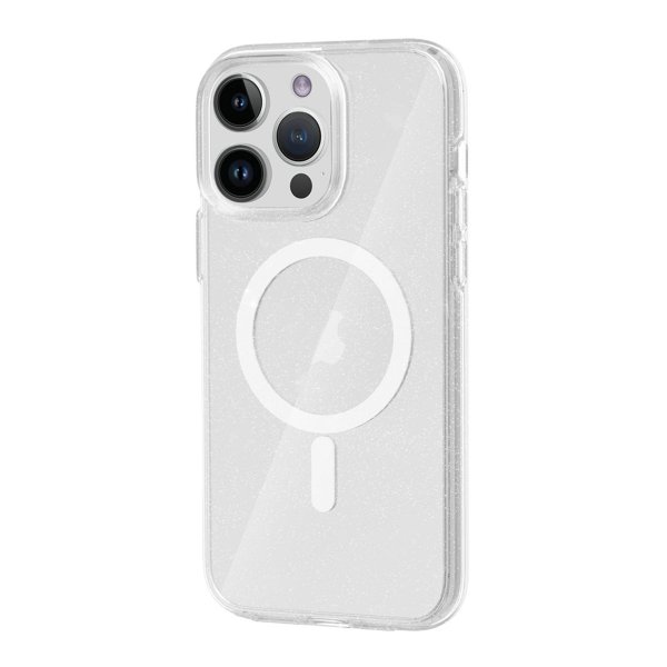 iPhone 14 Pro Deksel Glitter MagSafe Transparent