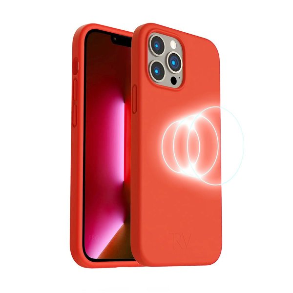 Rvelon iPhone 14 Pro Deksel Silikon MagSafe Rosa