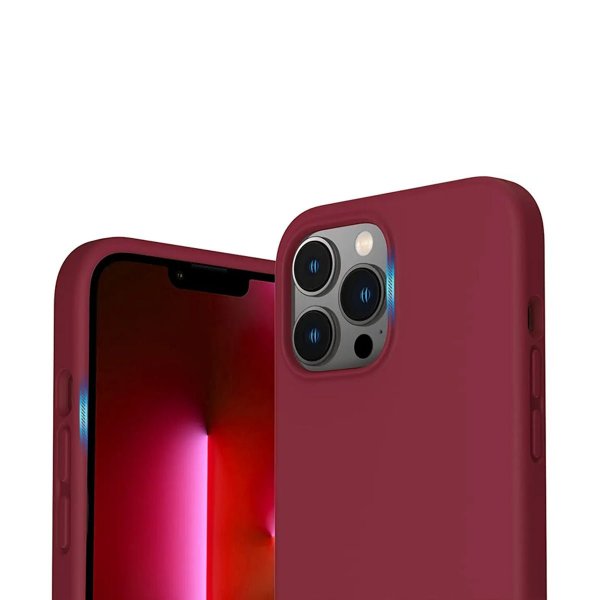 Rvelon iPhone 14 Pro Deksel Silikon Rød
