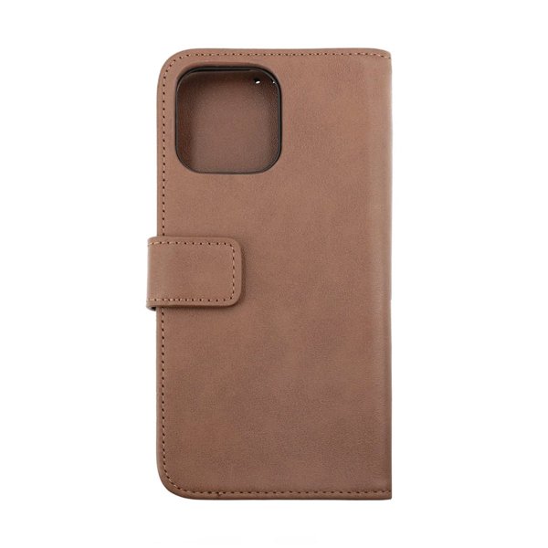 Rvelon iPhone 14 Pro Etui Ekte skinn Kortlommer Brun