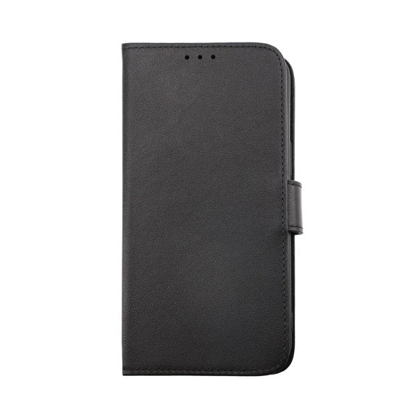 Rvelon iPhone 14 Pro Etui Ekte skinn Kortlommer Svart