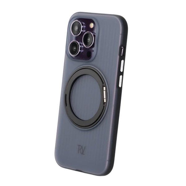 Rvelon iPhone 14 Pro Deksel Roterbart Stativ Svart
