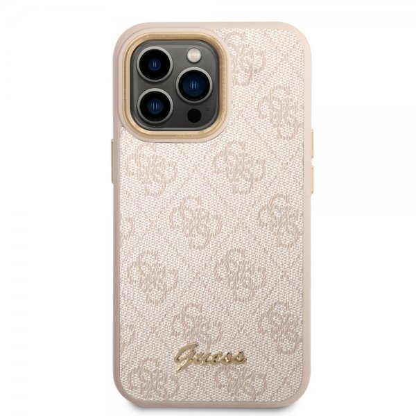 Guess iPhone 14 Pro Deksel 4G Logo Rosa