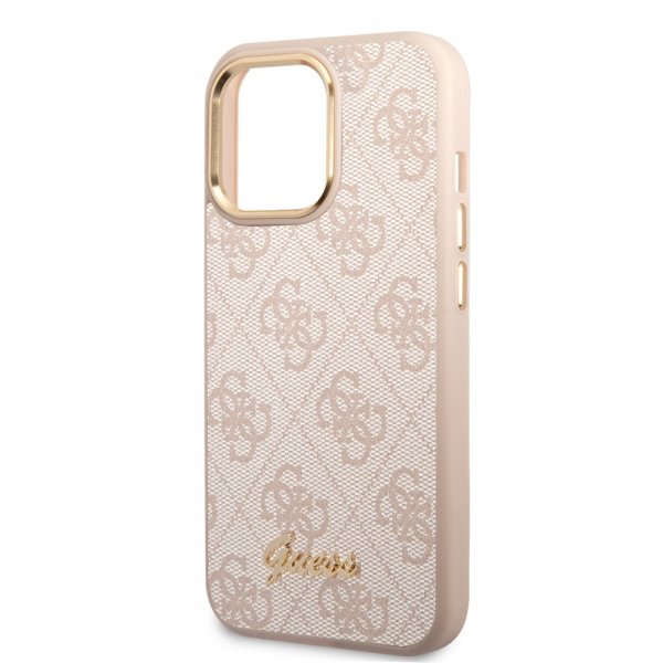 Guess iPhone 14 Pro Deksel 4G Logo Rosa