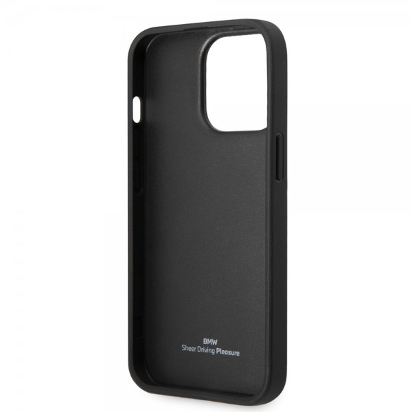 BMW iPhone 14 Pro Deksel Big Logo Stripe Svart