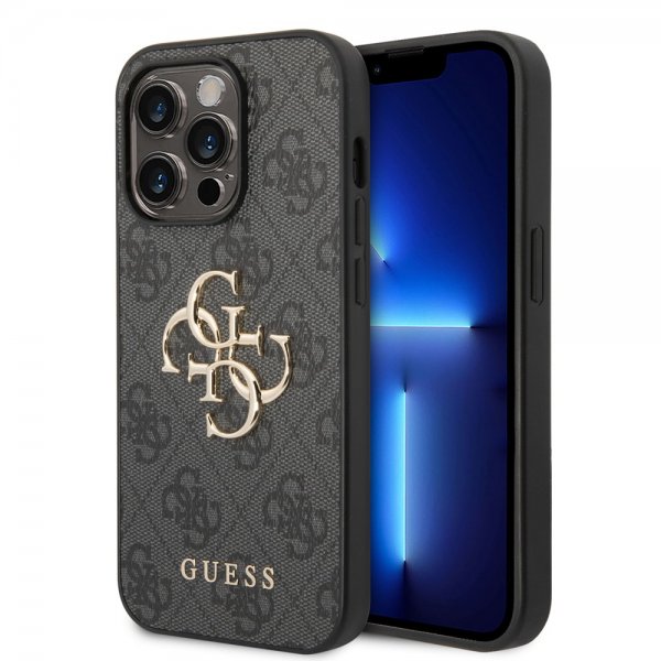 Guess iPhone 14 Pro Deksel Big Metal Logo Grå
