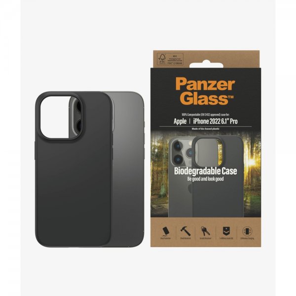 PanzerGlass iPhone 14 Pro Deksel Biodegradable Case Svart
