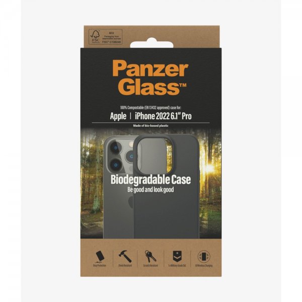 PanzerGlass iPhone 14 Pro Deksel Biodegradable Case Svart