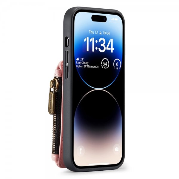 CaseMe iPhone 14 Pro Deksel C20 Kortlomme Glidelås Rød