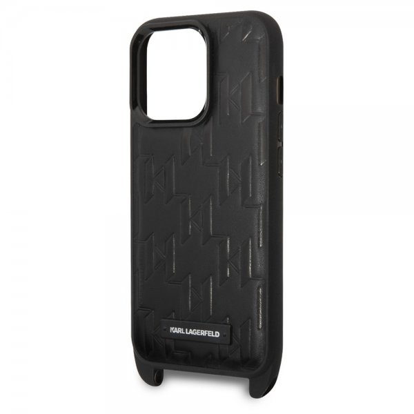 Karl Lagerfeld iPhone 14 Pro Deksel Crossbody Strap Svart