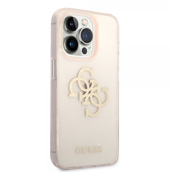 Guess iPhone 14 Pro Deksel Full Glitter Gull
