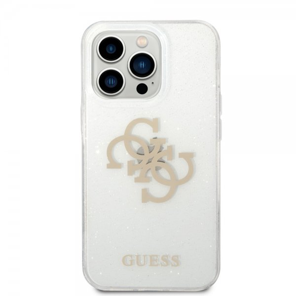 Guess iPhone 14 Pro Deksel Full Glitter Transparent