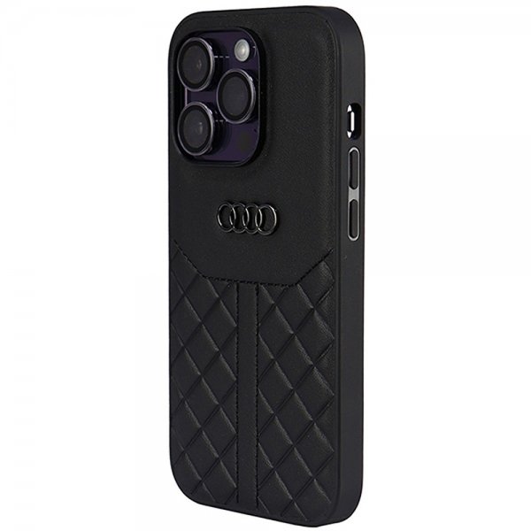 Audi iPhone 14 Pro Deksel Genuine Leather Case Svart