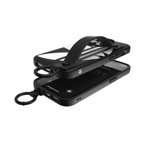 Adidas iPhone 14 Pro Deksel Handstrap Case Svart Hvit
