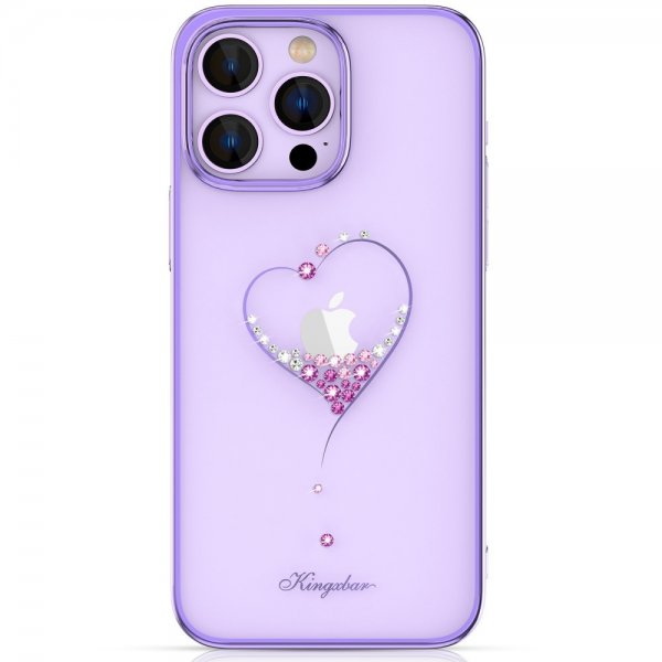 Kingxbar iPhone 14 Pro Deksel Hjertemønster Lilla
