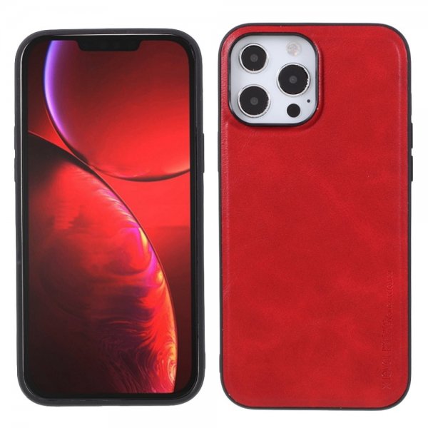 X-Level iPhone 14 Pro Deksel Skinntekstur Rød