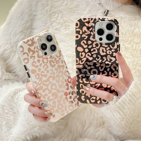 iPhone 14 Pro Deksel Leopardmønster Hvit