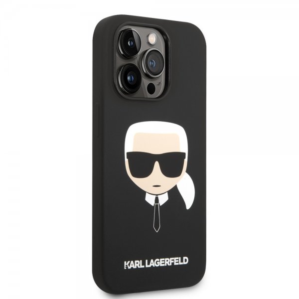 Karl Lagerfeld iPhone 14 Pro Deksel Liquid Silicone Karl MagSafe Svart