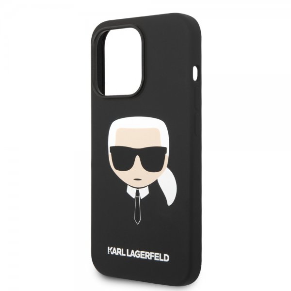 Karl Lagerfeld iPhone 14 Pro Deksel Liquid Silicone Karl MagSafe Svart