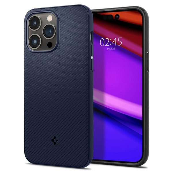 Spigen iPhone 14 Pro Deksel Mag Armor MagFit Navy Blue
