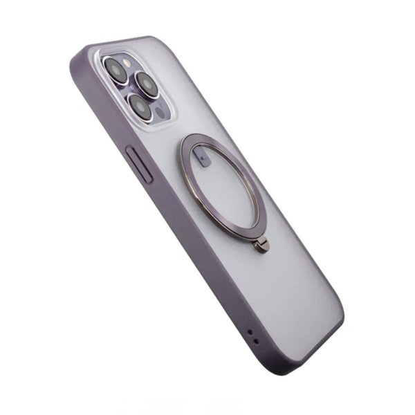Rvelon iPhone 14 Pro Deksel MagSafe Ring Lilla