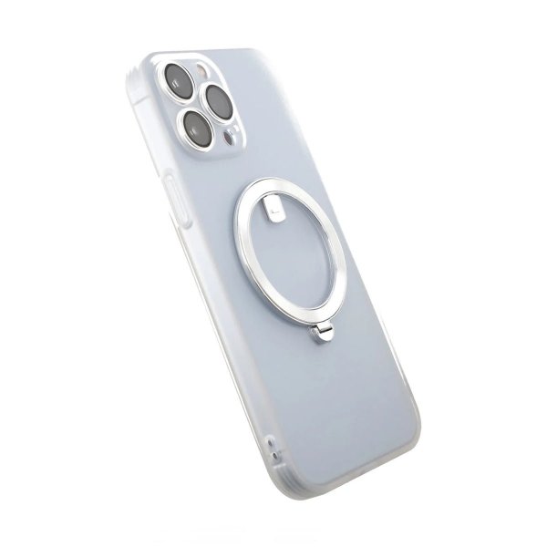 Rvelon iPhone 14 Pro Deksel MagSafe Ring Hvit