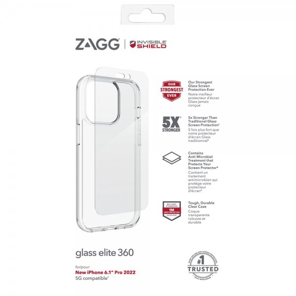 Zagg InvisibleShield iPhone 14 Pro Deksel med Skjermbeskytter Glass Elite 360
