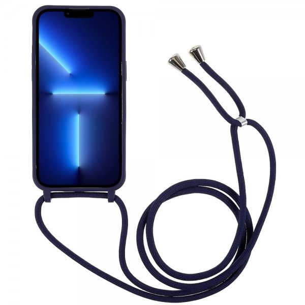 iPhone 14 Pro Deksel med Stropp Blå