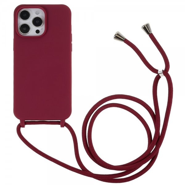 iPhone 14 Pro Deksel med Stropp Rød