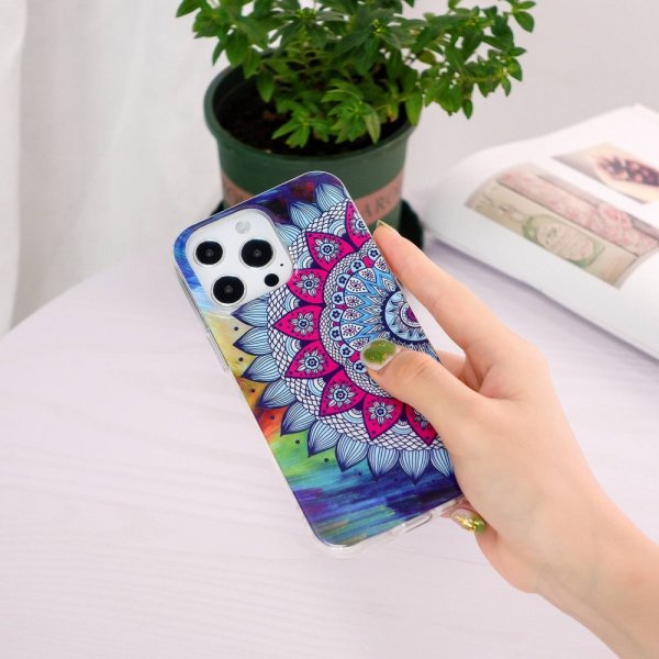 iPhone 14 Pro Deksel Motiv Blå Mandala