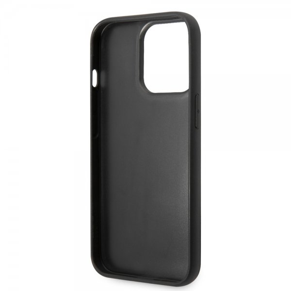Karl Lagerfeld iPhone 14 Pro Deksel Quilted Nylon Puffy Case Logo Plate Svart