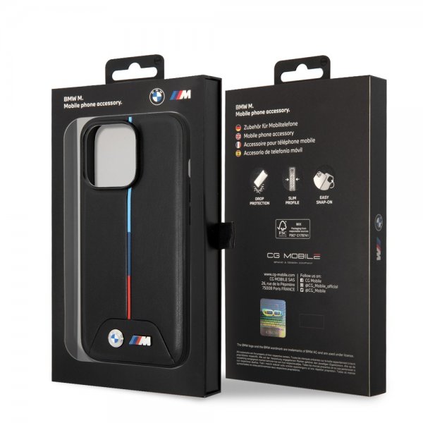 BMW iPhone 14 Pro Deksel Tikattu Svart