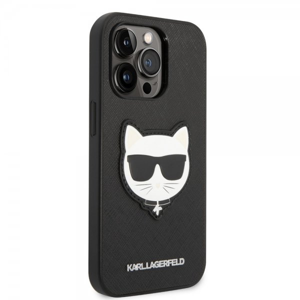 Karl Lagerfeld iPhone 14 Pro Deksel Saffiano Choupette Svart