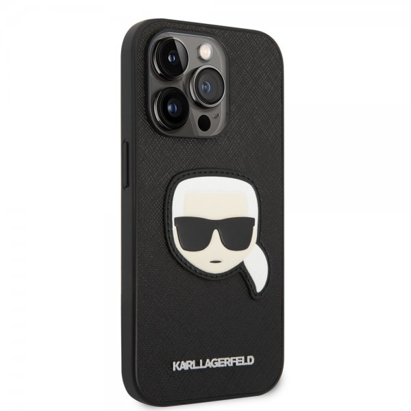 Karl Lagerfeld iPhone 14 Pro Deksel Saffiano Karl Svart