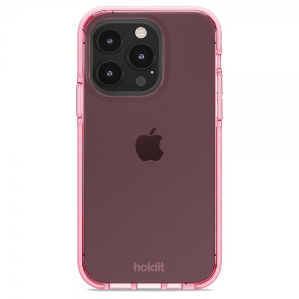 holdit iPhone 14 Pro Deksel Seethru Bright Pink